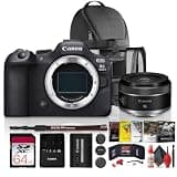 Canon EOS R6 Mark II Mirrorless Camera w Stop Motion Animation Firmware + Canon RF 16mm f/2.8 STM Lens for Vlogging and Landscape Photography|7K Video, 32.5MP Sensor|64GB Card + Photo Software +More