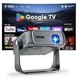 Smart Outdoor Projector with WiFi and Bluetooth, Officially-Licensed Apps, 4K Support Portable Movie Projector, Electric Focus & Auto Keystone, 210° Rotatable Stand, Mini Proyector for Home Theater