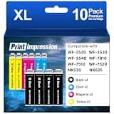 Remanufactured for 127 Ink 10-Pack Replacement for 127 Cartridges Black & Color Ink Combo Pack use to WF-545, WF-845, WF-645, WF-633, WF-3540, WF-3520, WF-7010, WF-7520, NX530, NX625 Printers