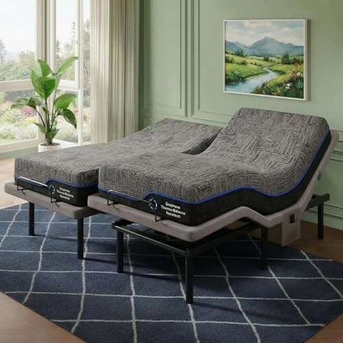 Marsail Split King Adjustable Bed Frame, Electric Head & Foot Incline, Zero-Clearance and Zero Gravity Mode, 4 USB Ports, Wireless Remote, Easy Assembly