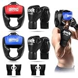 YORWHIN Boxing Headgear, Boxing Head Gear Training Sparring Safety Head Guard with Gloves, Protective Gear for MMA, Kickboxing, Muay Thai, Training Helmet for Adult Men Women