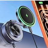 visnfa for Magsafe Car Mount Charger, 15W Faster Charging Wireless Car Charger [105+LBS Suction & 3800gf Magnetic] 360° Adjustable, Magnetic Phone Holders for Your Car for iPhone & Android