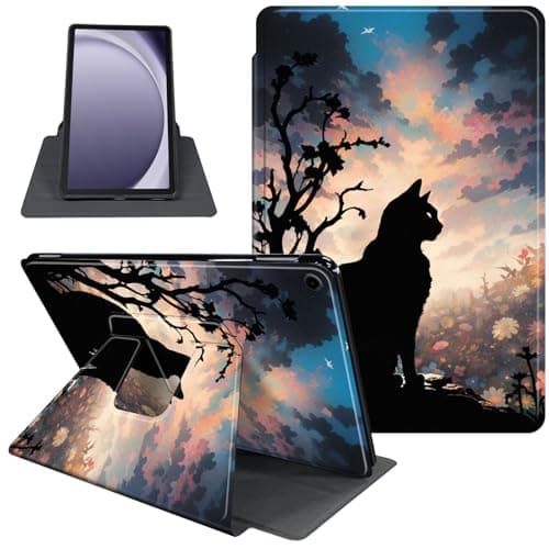 Case for Samsung Galaxy Tab A11+ Plus/A9+ 11-Inch 2025/2023, 360 Degree Rotating Protective Stand Cover with Auto Sleep/Wake, Slim Folio Smart Case for Galaxy Tab A9+/A11+, Cat