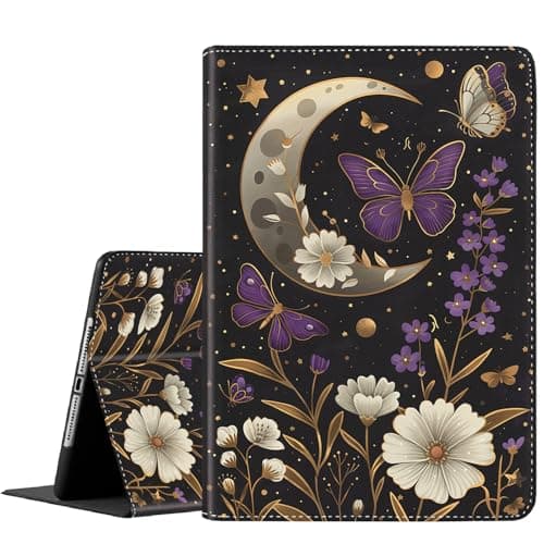 FDHHKJUKO Case for iPad 9.7 (2018/2017 Model, 6th/5th Generation), Slim Folding Stand Cover with Auto Wake/Sleep Fit iPad 9.7 Inch 2018/2017 ，Butterfly Under The Moonlight