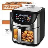 MIRASTON 8.5QT Air Fryer, View Window, Large Family Size Capacity for 4-8 People, Stainless Steel Square Basket, 10-in-1 Smart Digital Presets for Air frying, Bake, Roast, Reheat, Gift Box Included