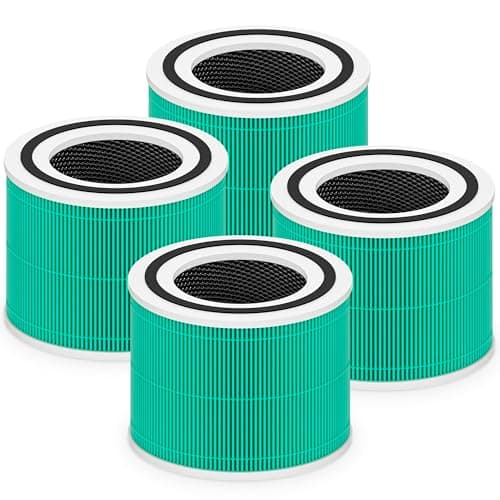 Core 300 Toxin Absorber Replacement Filter for LEVOIT Core 300 Core 300S Core 300-P Core 300S-P Air Purifier, 3-in-1 High Efficiency Activated Carbon, Compared to Part # Core 300-RF-TX, 4 Pack, Green