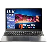 AKCHART 15.6 Inch Laptop with AI, Office 365, 12GB RAM 256GB SSD, Quad-Core Processor, Win 11 Home Laptops Computer, IPS FHD, 180°Viewing, Type-C, WiFi 5, BT4.2, Portable Thin Laptops - Gray