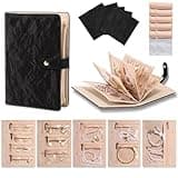 TXVGQMA 16 PCS Small Travel Jewelry Case Organizer Book Set, Portable PU Leather Binder with 10 PCS Anti-Tarnish Zipper Bags & 5 PCS Polishing Cloths for Women, Black