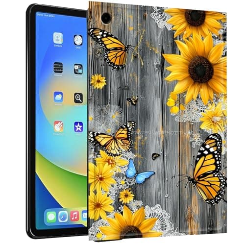 TPU Case for iPad mini 1st/2nd/3rd Generation 7.9 Inch - Slim Fit Shockproof Protective Cover with Sunflowers and Butterflies Design for iPad mini 1/2/3