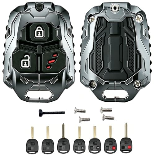 No Cutting Required Zinc Replacement Key Fob Case Shell fits for Lexus ES GS GX is LS LX RX SC ES300 ES330 GX470 LX470 IS300 IS330 RX300 RX330 RX350 RX400h Keyless Entry Key Fob Cover (Black)