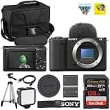 Sony Alpha ZV-E10 II Mirrorless Camera (Body Only) (Black), 26MP APS-C Sensor, AI Autofocus, 4K Video & Flip Screen | for Vlogging & Content Creation + Spare Extra Battery + 64GB Card + Camera Case