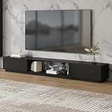 ROMSHINE TV Stand for 100+ Inch TV with Drawers, 109" W Modern Wood Entertainment Center with Storage, Media Console Table for Living Room Bedroom, Black