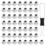 50 PCS Mechanical Keyboard Switches 3 Pin Black Clicky Switches with Switch Puller Waterproof Keyboard Clicker Keys Replacement for Gaming, Black Keyboards Switch