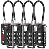 TSA Approved Cable Luggage Locks, Re-settable Combination with Alloy Body