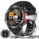JELLOO Military Smart Watch for Men, LED Flashlight, Bluetooth Calling