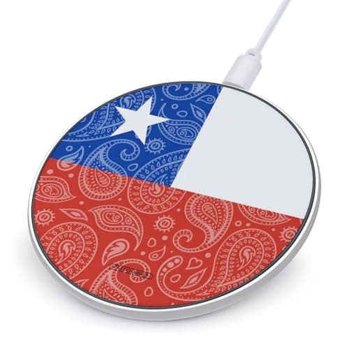 Paisley Chilean Flag Phone Wireless Charger 10W Fast Wireless Charging Pad for Women Men