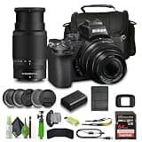 Nikon Z50 Compact Lightweight Mirrorless Camera with 16-50mm and 50-250mm Lenses + Soft Case + Cleaning Kit + Memory Card Wallet + Extreme PRO 64GB Card + Card Reader + Hand Strap + Flex Tripod