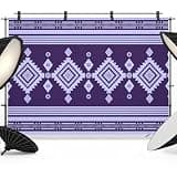 Purple Boho Southwestern Backdrop 12x8ft Vintage Ethnic Tribes Zigzag Art Photography Backdrop Photoshoot Background Tapestry Banner for Birthday Baby Shower Decoration Party Video Photo Studio Props