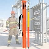 Telescopic Hot Stick Electrical Fiberglass High Voltage, Adjustable Operating Triangular Rod with Bag, Universal Hot Stick Attachments for Safety Drills Commercial(4m/13.2ft)