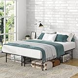 VECELO Queen Size Foldable Metal Bed Frame | No Assembly Required, 14 Inch Heavy Duty Platform Bed, 880 lbs Weight Capacity, Easy Setup & Space-Saving Design, Black