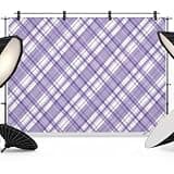 Purple Plaid Backdrop 10x8ft White Stripes Modern Grids Geometric Photography Backdrop Fabric Photoshoot Background Tapestry Banner for Birthday Baby Shower Decoration Party Video Photo Studio Props