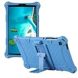 DETUOSI Silicone Case for Samsung Galaxy Tab A11+ Plus 11 Inch 2026/ Tab A9+ Plus 2024, Multi-Angle Foldable Tablet Cover, with Adjustable Shoulder Strap & Stylus Pen, Dark Blue