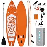 FunWater SUP Inflatable Stand Up Paddle Board 10'x31''x6'' Ultra-Light Inflatable Paddleboard with ISUP Accessories,Fins,Adjustable Paddle, Pump,Backpack, Leash, Waterproof Phone Bag,Kayak Seat
