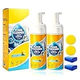 4-in-1 Multi-Enzyme Foam Cleaner,5oz Multi-Purpose Cleaning Spray for Car Interior, Foam No-Rinse Cleaner,Kitchen Grea,Bathroom Tiles, Sofa Upholstery(2PCS)