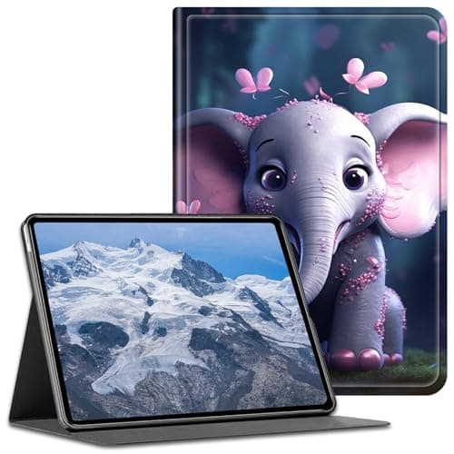 BFDHGQZC Case for iPad 9th/ 8th/ 7th Generation 10.2 inch Case 2021/2020/ 2019 PU Leather Shockproof Stand Protective Cover with Auto Wake/Sleep,Elephant and Pink Hearts