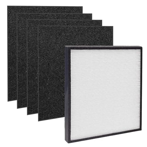 Prestivair FLT5900 Replacement Filter J Compatible with AC5900WCA and AC5900WDLX Air Purifiers, Item# FLT5900, Air Clean Dust Function (1 True HEPA H13 + 4 Activated Carbon Combo)