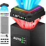 Auto Cooling System Compatible with Xbox Series X w LED Display Whisper Quiet Adjustable by Temperature, Series X Console Air Cooler Fan,2 USB Port,Rubber Dust Plugs for Xbox one cases