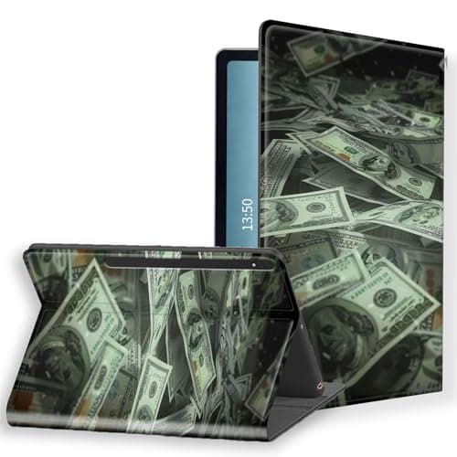 KUJKBFWJ for Samsung Galaxy Tab S8 2022 / S7 2020 11'' PU Leather Tablet Cover, Slim Folio Stand Hard PC Back Shell Smart Tablet Case Cover, Bill