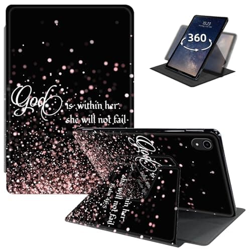 LYHXLYJH for iPad mini 7 (A17 Pro) 2024/Mini 6 2021 Case 8.3",360 Degree Rotating Smart Cover Case with Auto Sleep/Wake for iPad mini 7th/6th-Pink Gold Glitter 46:5