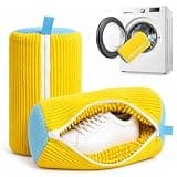 Shoe Washing Machine Bag Laundry Shoe Bag for Washer and Dryer Reusable 2pc Shoe Cleaning Bags for Sneakers 360° Deep Cleaning Machine for All Shoes Types With Self-locking Zipper