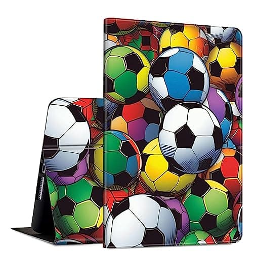 Case for Amazon Kindle Fire Max 11 Tablet (13th Gen, 2023 Release) 11" PU Leather Slim Folding Adjustable Stand Smart Cover with Auto Wake/Sleep for Fire 11 Max Tablet,Colorful Football