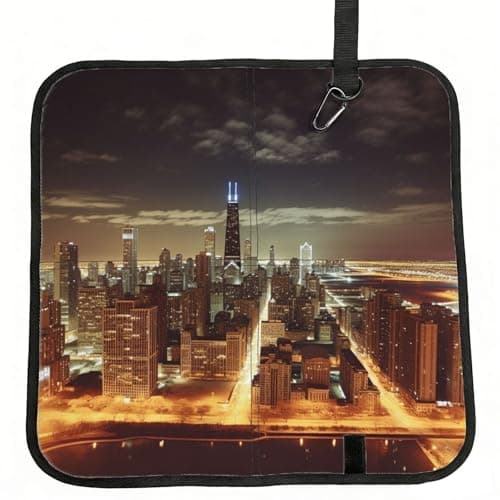 FHEDVBN Chicago City Seat Cushion Folding, Indoor Outdoor Portable Chair Cushion for Camping, Waterproof Memory Foam Sitting Mats for Picnic Hiking, Lightweight & Compact 15.8 x 15.8 in