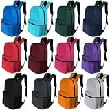 24-Pack 17" Backpacks for Kids - Bookbags in Bulk for Elementary, Middle, and High School Students, 12 Assorted Colors