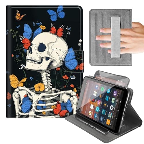 Case for Samsung Galaxy Tab A 10.1 2019 (SM-T510/T515/T517),Skeleton Butterfly Cover with 360 Rotating Vertical Stand,Hand Strap,Auto Wake/Sleep