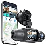 COOAU D30S 4K Dash Cam with GPS Wi-Fi, Front and Inside Dual 2.5K 1080P, Uber Car Camera with Infrared Night Vision, Supercapacitor, 4 IR LEDs, G-Sensor, Parking Mode, Loop Recording