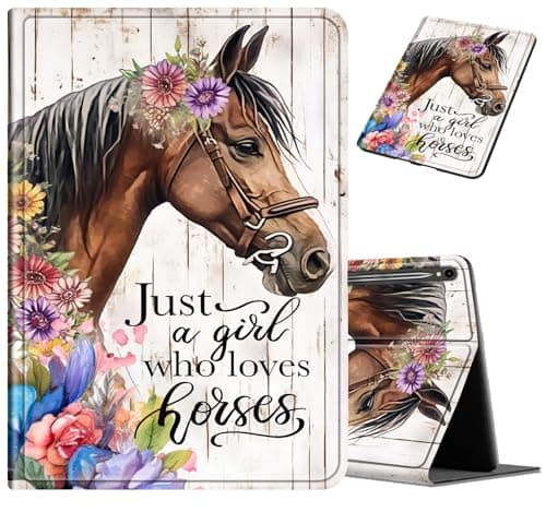 BVCLKJPOI Flower Horse Case for Samsung Galaxy Tab S11 11" (2025 Release), Premium PU Leather Stand Cover, Soft TPU Back & Auto Wake/Sleep Smart Case with S Pen Support for Men Boys