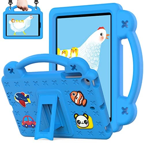QYiiD Kids Case for TCL Tab 8 LE Tablet 2023 Released, Full Body Protective Light Weight EVA, Folding Handle Stand Shoulder Strap for TCL Tab 8 LE (Model: 9137W)/ TCL Tab 8 (Model: 9132X), LightBlue