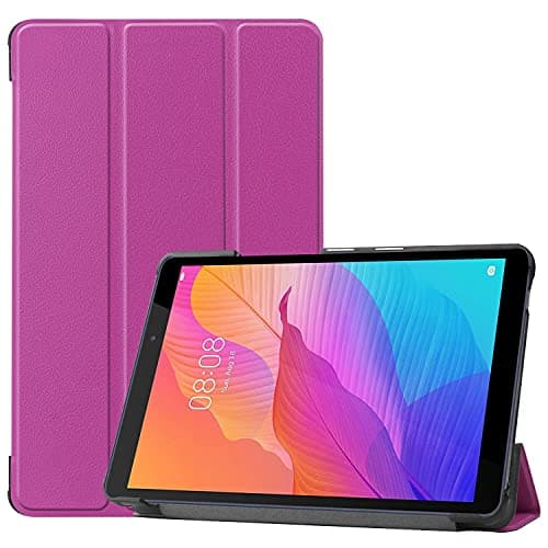 OWSIHNZBF For Huawei MatePad T8 8.0-Inch(2020) Tablet Case,For Honor X7 .0 Tablet Lightweight Trifold Stand PC Hard Back Cover Protector Full-Body Rugged Shockproof(Purple)