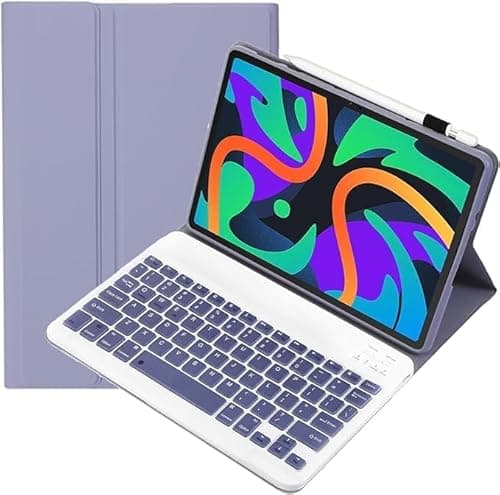Neezee for Redmi Pad SE 8.7 Keyboard Case, Detachable Magnetic Wireless Keyboard with Stand, Premium PU Leather, Type-C Charging (Purple, Redmi Pad SE 8.7)
