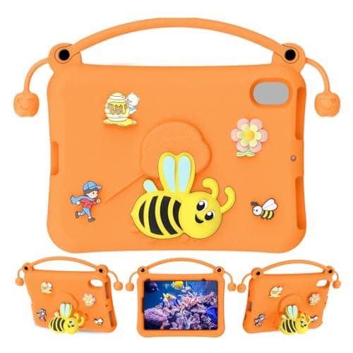 Sanpyl Mini 6 7 Case, Shockproof Water Proof Lightweight EVA Protective Cover with Built in Stand for Kids, Full Access to Ports Buttons Cameras (Orange)