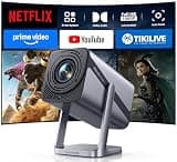 [Built-in Apps & 4K Support & Auto Focus]- Smart Projector with WiFi 6 and 2-Way Bluetooth, Dolby Audio/ Auto Keystone/Zoom,360°Adjustable Stand, iWIMIUS Mini Portable Outdoor Proyector w/ HDMI ARC