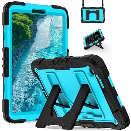 Lunivop Tablet Cover Compatible with Samsung Galaxy Tab A11 2025 /A9 2023 8.7 inch Case with Built-in Stand Heavy Duty Protector Cover for Samsung Tab A11 /A9 Black Blue