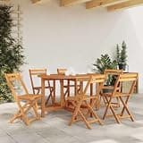 KLGBNCVE Solid Acacia Wood Drop Leaf Dining Table 51.1"x35.4"x28.3" for Garden Patio Terrace Outdoor Use
