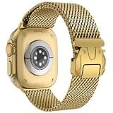 FULLIFE Milanese Mesh Loop for Apple Watch Band Apple Watch Ultra 3/2/1 Band 49mm 46mm 45mm 44mm Men Women, Stainless Steel Metal Band Parachute-style Buckle for iWatch Series 11 10 9 8 7 6 SE3 5 4 3