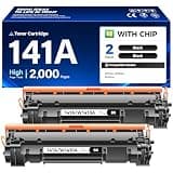 141A Black Toner Cartridge 2-Pack with chip Compatible Replacement for HP 141A 141X W1410A W1410X Toner Works with HP LaserJet MFP M139w M140w M110w M139 M140 M110 Laser Printer M139we M140we M110we