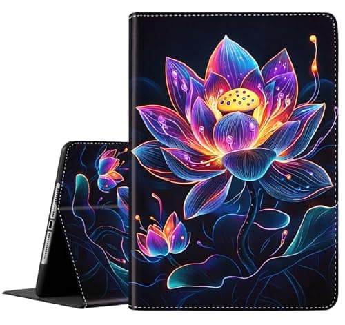 Case for Samsung Galaxy Tab A11 Plus/A9 Plus 2025/2023 5G 11 Inch, Slim Folding Stand Cover with Auto Wake/Sleep for Galaxy Tab A11+/A9+ 11 Inch ，Colorful Lotus